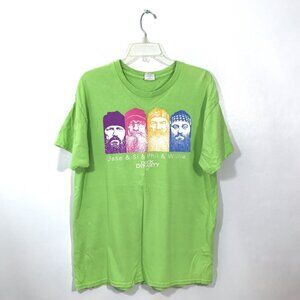 Vintage Duck Dynasty Graphic T-Shirt Green  L